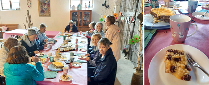 Stärkung mit Kaffee und Kuchen