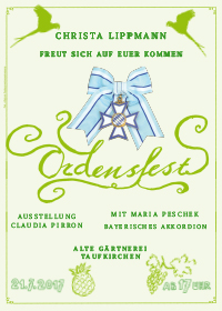 einladungskarte zum Ordensfest anlässlich der Verleihung des Bayerischen Verdienstordens an Frau Dr. Christa Lippmann
