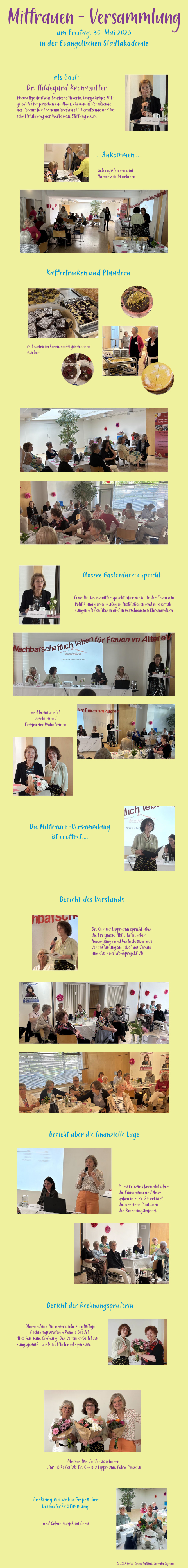 Bilder von der Mitfrauen-Versammlung 2025 mit Gast Dr. Hildegard Kronawitter