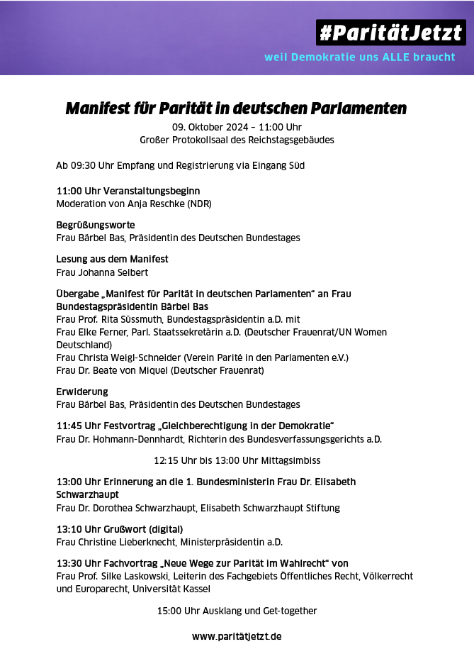 das Programm für das Manifest