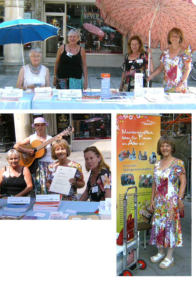 Unser Infostand  mit Vereinsfrauen auf dem Selbsthilfetag 2013 auf dem Marienplatz