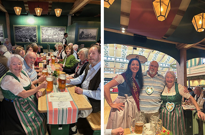 Ein Prosit mit süffigen Bier und Radler und ein Cild mit der Bierkönigin von der Bräurosl 