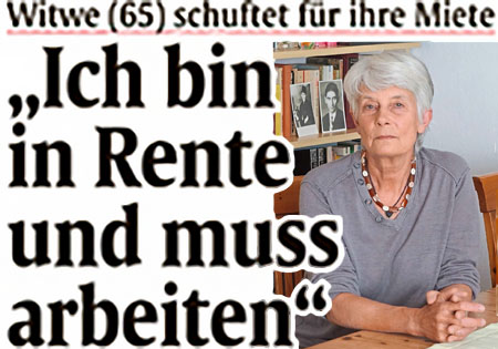 Aufmacherartikel Abendzeitung: Ich bin in Rente und muss arbeiten