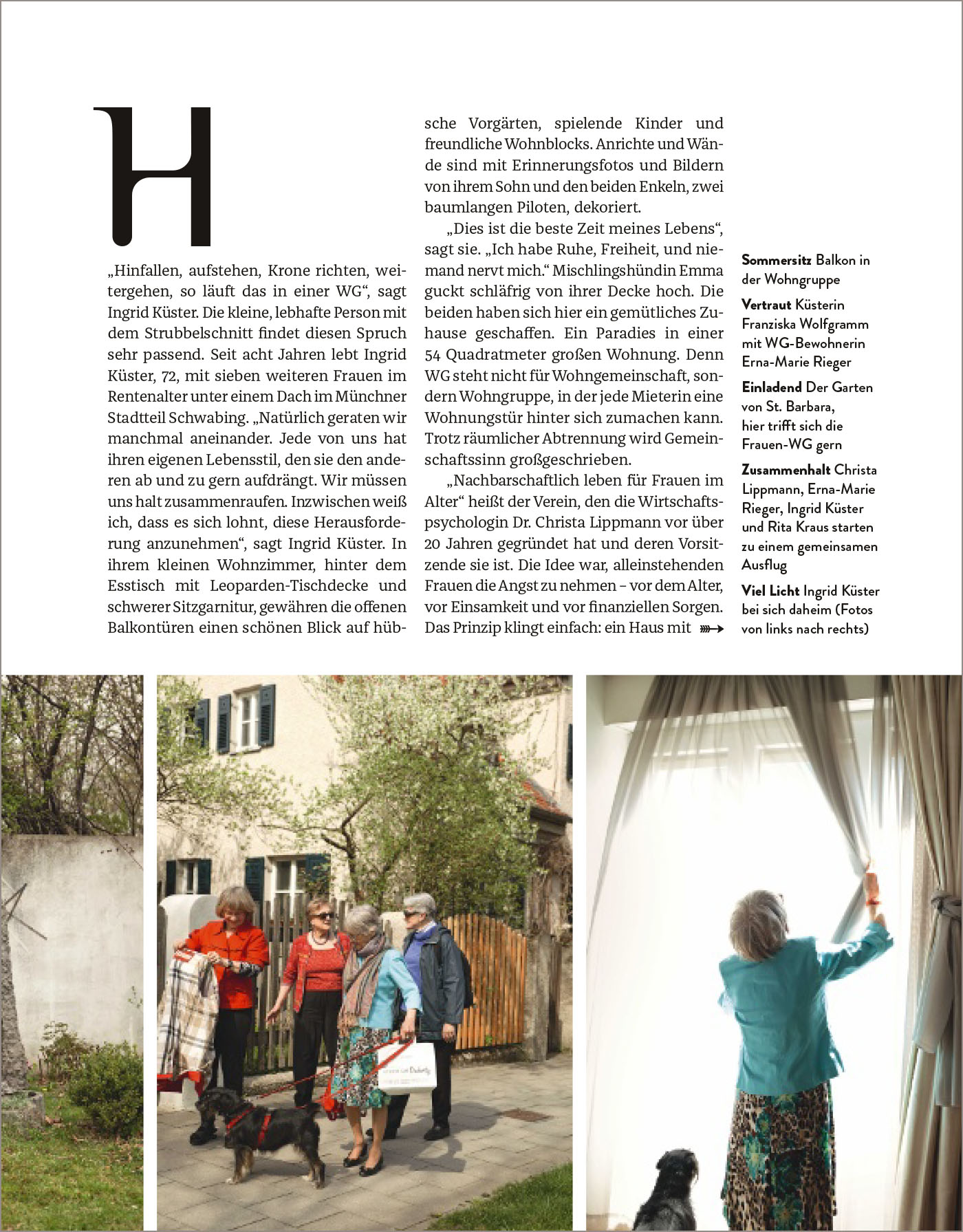 2 von 6: Bericht in der Zeitschrift Brigitte wir über das Wohnprojekt  des Fördervereins Nachbarschaftlich leben für Frauen im Alter