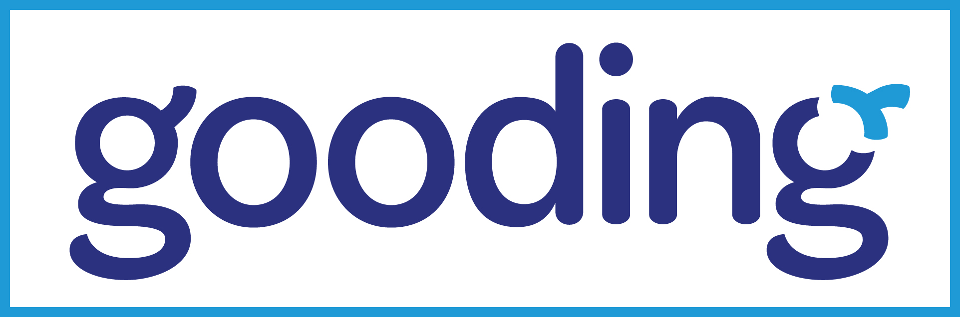 Logo gooding in hellblauem Rahmen