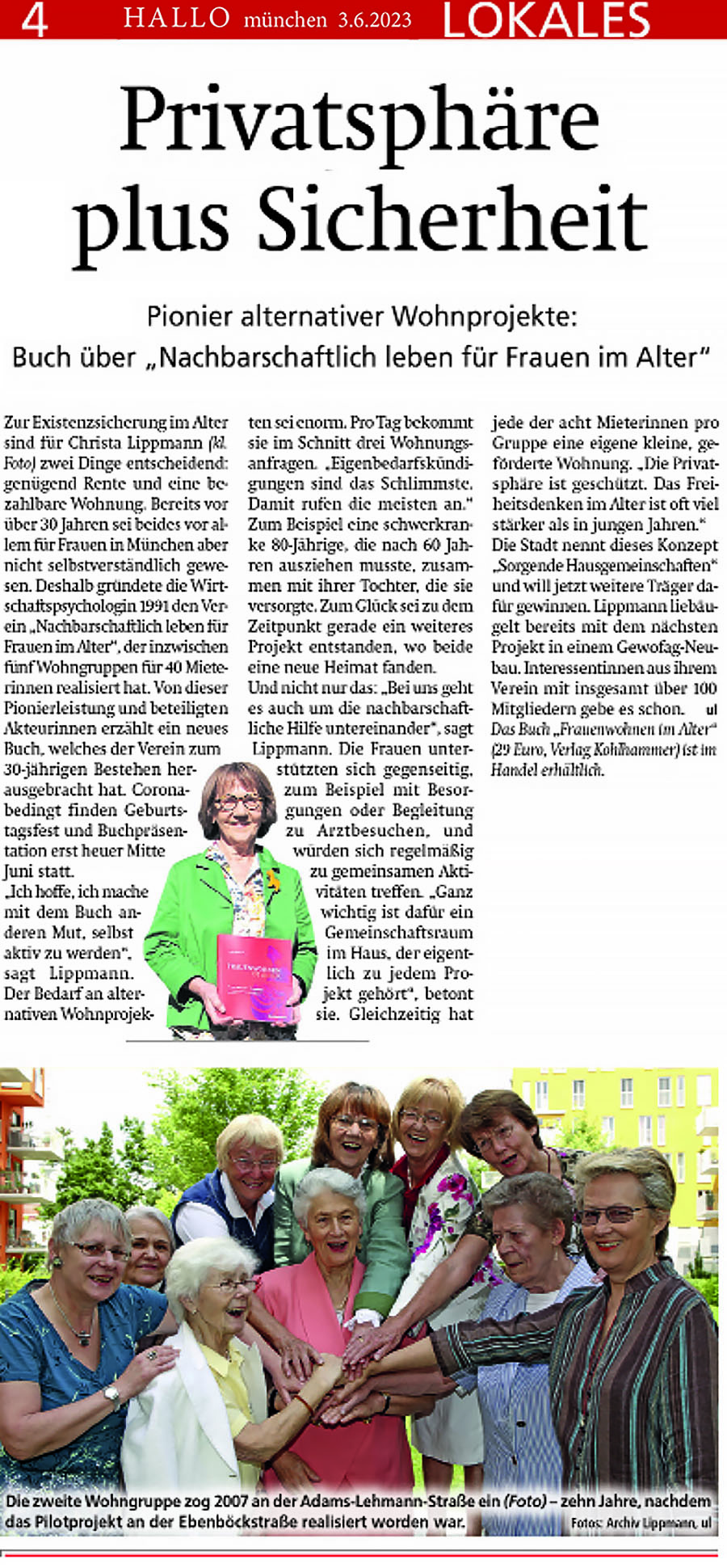 Bericht mit Bildern der Wohnfrauen von WG 3