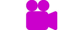 stilisierte Illustration Filmkamera in pink