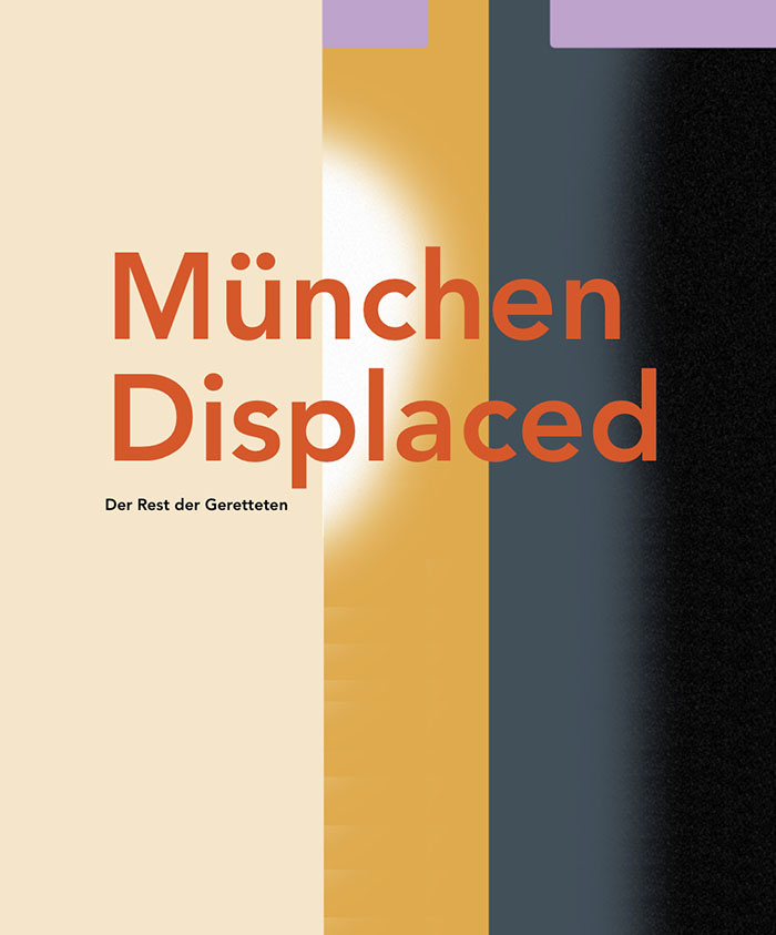 Plakat der Ausstellung mit 3 senkrechten Farbflächen hellocker, ocker, mittel bis dunkelgrau