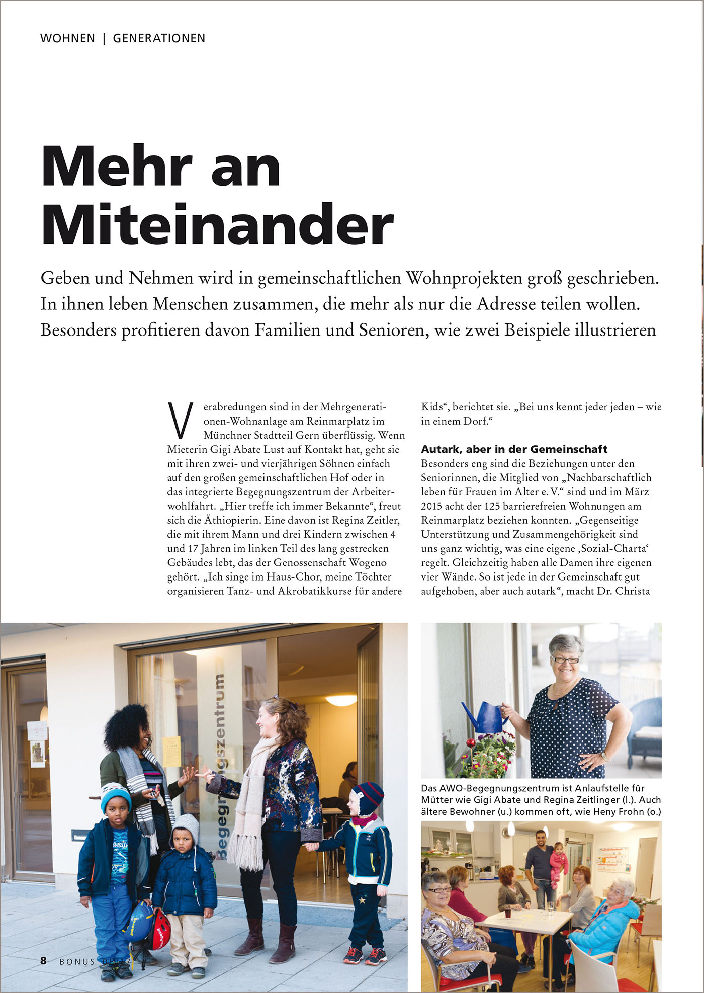 1 von 4: vierseitiger Bericht über gemeinschaftliche Wohnprojekte