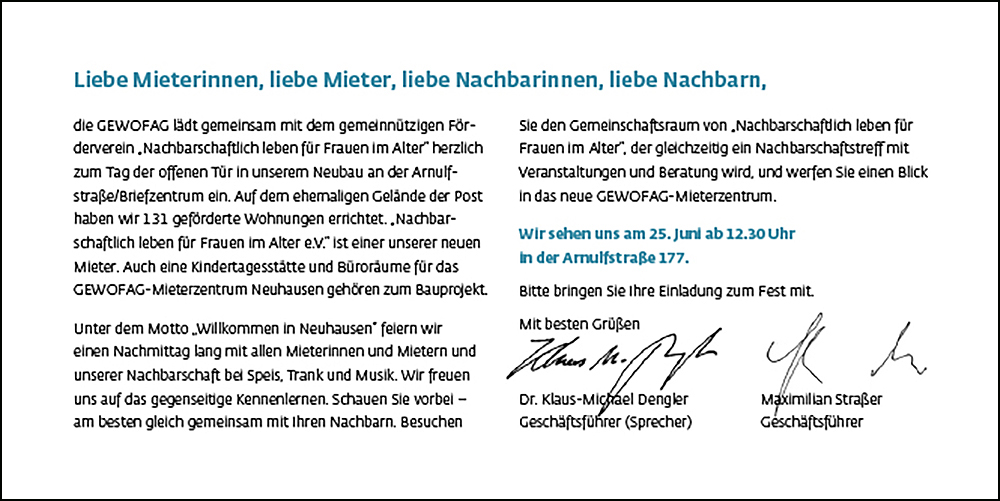 Bilder vom Tag der offenen Tür der GEWOFAG Wohnanlage Arnulfstraße
