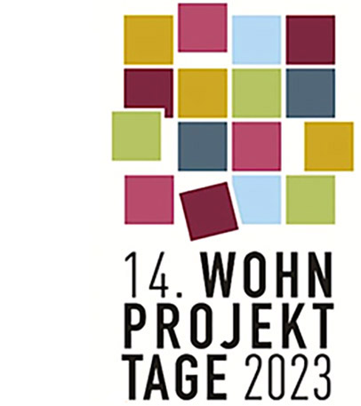 Logo aus bunten Quadraten die sich wie ein Puzzle zusammenfügen
